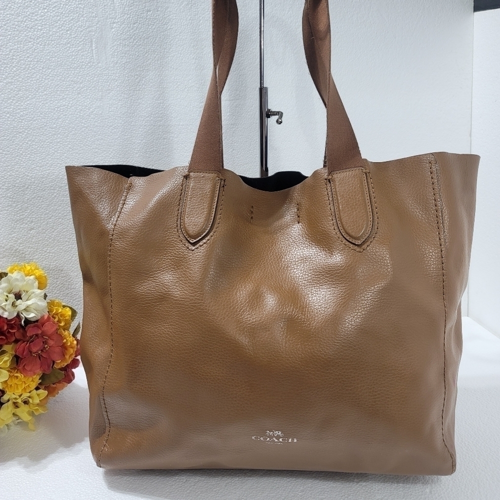 Coach women's signature classic large tote Derby brown leather F59818
